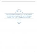 ATI PN COMPREHENSIVE ONLINE PRACTICE 2023&sol;2024 COMPLETE WITH 100&percnt; VERIFIED QUESTIONS AND ANSWERS &vert; RATED A&plus;