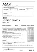 AQA GCSE RELIGIOUS STUDIES A 8062/15 Paper 1: Islam QP and MS 2023