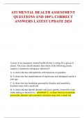ATI MENTAL HEALTH ASSESSMENT  QUESTIONS AND 100% CORRECT  ANSWERS LATEST UPDATE 2024