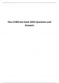 Pass CCRN test bank 2023 Questions and Answers