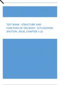 Test Bank - Structure and Function of the Body, 15th Edition (Patton, 2016), Chapter 1-22