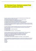 ATI Standard Quiz- Medical surgical Final with latest updated test 2024&period;