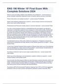ENG 190 Winter 19' Final Exam With Complete Solutions 2024
