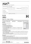 AQA GCSE URDU Higher Tier Paper 4 Writing QP 2023
