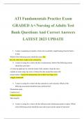 ATI Fundamentals Practice Exam  GRADED A+/Nursing of Adults Test  Bank Questions And Correct Answers  LATEST 2023 UPDATE      