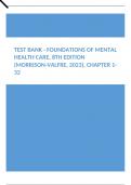 Test Bank - Foundations of Mental Health Care, 8th Edition (Morrison-Valfre, 2023), Chapter 1-32