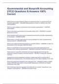 Governmental and Nonprofit Accounting &lpar;IYC2&rpar; Questions & Answers 100&percnt; Correct