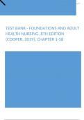 Test Bank - Foundations and Adult Health Nursing, 8th Edition (Cooper, 2019), Chapter 1-58