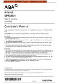 AQA 2023 A-level SPANISH Paper 3 Speaking June 2023 *Candidate’s Material