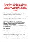Powerplant ASA/Baker's School List of FAA Oral Questions | 443 Questions with 100% Correct Answers | Updated & Verified | 2024