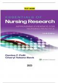 Essentials of Nursing Research: Appraising Evidence for Nursing Practice 10th Edition by Denise Polit & Cheryl Beck- Complete, Elaborated and Latest Test Bank. ALL Chapters (1-18) Included and Updated for 2023
