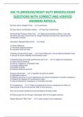ASE T4 &lpar;MEDIUM&sol;HEAVY DUTY BRAKES&rpar; EXAM  QUESTIONS WITH CORRECT AND VERIFIED  ANSWERS RATED A&period;