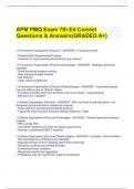  APM PMQ Exam 7th Ed Correct Questions & Answers(GRADED A+)