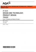 AQA 2023 MS A-level DESIGN AND TECHNOLOGY: PRODUCT DESIGN 7552/2