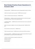 Real Estate Practice Exam Questions & Answers 2024