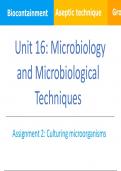 Assignment 2 Unit 16 - Microbiology and Microbiological Techniques 