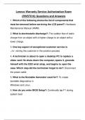Lenovo Warranty Service Authorization Exam &lpar;RWST016&rpar; 2024 Questions and Answers 