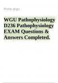 Wgu pathophysiology study guide d236 pathophysiology exam questions completed with correct answers