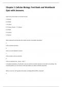 Chapter 1 Cellular Biology Test Bank and Workbook Quiz with Answers.