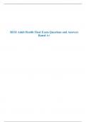HESI Adult Health Final Exam Questions and Answers Rated A+