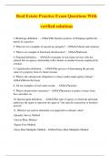 Real Estate Practice Exam Questions With verified solutions