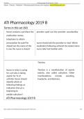 ATI Pharmacology 2019 B.Verified