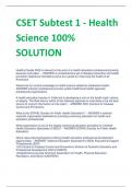 LATEST CSET Subtest 1 - Health Science 100% SOLUTION