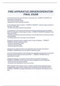 FIRE APPARATUS DRIVER&sol;OPERATOR- FINAL EXAM