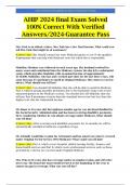 AHIP 2024 final Exam Solved 100% Correct With Verified Answers/2024-Guarantee Pass