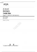 AQA A level PHYSICS Paper Paper 3BA Section B Mark scheme June 2023