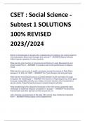 UPDATED CSET : Social Science - Subtest 1 SOLUTIONS 100% REVISED 2023//2024