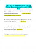 Navy MPPEH Requirements Training Course Questions and Answers 100&percnt; Pass