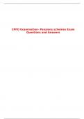 CPFO Examination- Pensions schemes Exam Questions and Answers