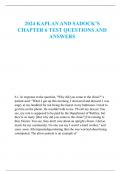 2024 KAPLAN AND SADOCK’S  CHAPTER 6 TEST QUESTIONS AND  ANSWERS