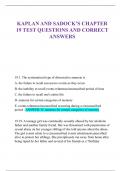 KAPLAN AND SADOCK’S CHAPTER  19 TEST QUESTIONS AND CORRECT  ANSWERS