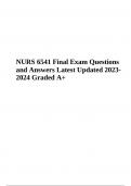 NURS 6541 Final Exam Questions and Answers Latest Updated 2024 (Graded A+)