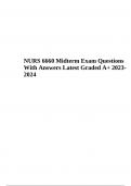 NURS6660 &sol; NURS 6660 Midterm Exam Questions With Answers Latest 2024 &lpar;Graded A&plus;&rpar;