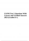 CGFM Test 1 Questions With 100% Correct Answers Latest 2024 (Graded A+). 