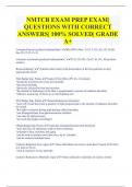 NMTCB EXAM PREP EXAM|  QUESTIONS WITH CORRECT  ANSWERS| 100% SOLVED| GRADE A+ 