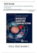 Advertising&comma; Promotion&comma; and Other Aspects of Integrated Marketing Communications &ndash; J&period; Craig Andrews & Terence A&period; Shimp &lpar;10th Edition&rpar; &vert; Complete Test Bank