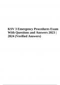KSV 3 Emergency Procedures Exam With Questions and Answers 2024 (100% Verified Answers)