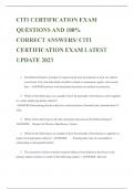 CITI  CERTIFICATION EXAM QUESTIONS AND 100% CORRECT ANSWERS / CITI  CERTIFICATION EXAM RATED A+ 2023/2024 LATEST UPDATE