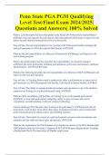 Penn State PGA PGM Qualifying  Level Test&sol;Final Exam 2024&sol;2025&vert;  Questions and Answers&vert; 100&percnt; Solved 