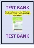 Test Bank for Horngren's Cost Accounting 17th Edition by Horngren, Charles T., Datar, Srikant M., Rajan, Madhav Latest Verified Review 2024 Practice Questions and Answers for Exam Preparation, 100% Correct with Explanations, Highly Recommended, Downloa