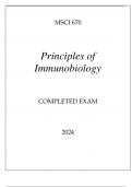MSCI 670 PRINCIPLES OF IMMUNOBIOLOGY COMPLETED EXAM 2024&period;
