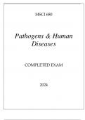 MSCI 680 PATHOGENS & HUMAN DISEASES COMPLETED EXAM 2024&period;