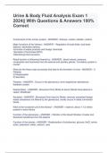 Urine & Body Fluid Analysis Exam 1 2024&vert;&vert; With Questions & Answers 100&percnt; Correct