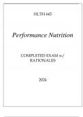 HLTH 645 PERFORMANCE NUTRITION COMPLETED EXAM WITH RATIONALES 2024&period;
