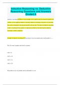 Inductive Reasoning vs. Deductive Reasoning Questions and Answers Graded A