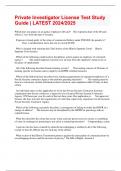 Private Investigator License Test Study Guide &vert; LATEST 2024&sol;2025